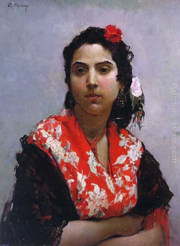 A Gypsy painting - Raimundo de Madrazo y Garreta A Gypsy art painting